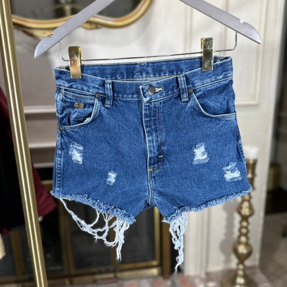 Wrangler Youth Distressed‎ High Rise Cutoff Denim Shorts 27” Waist
